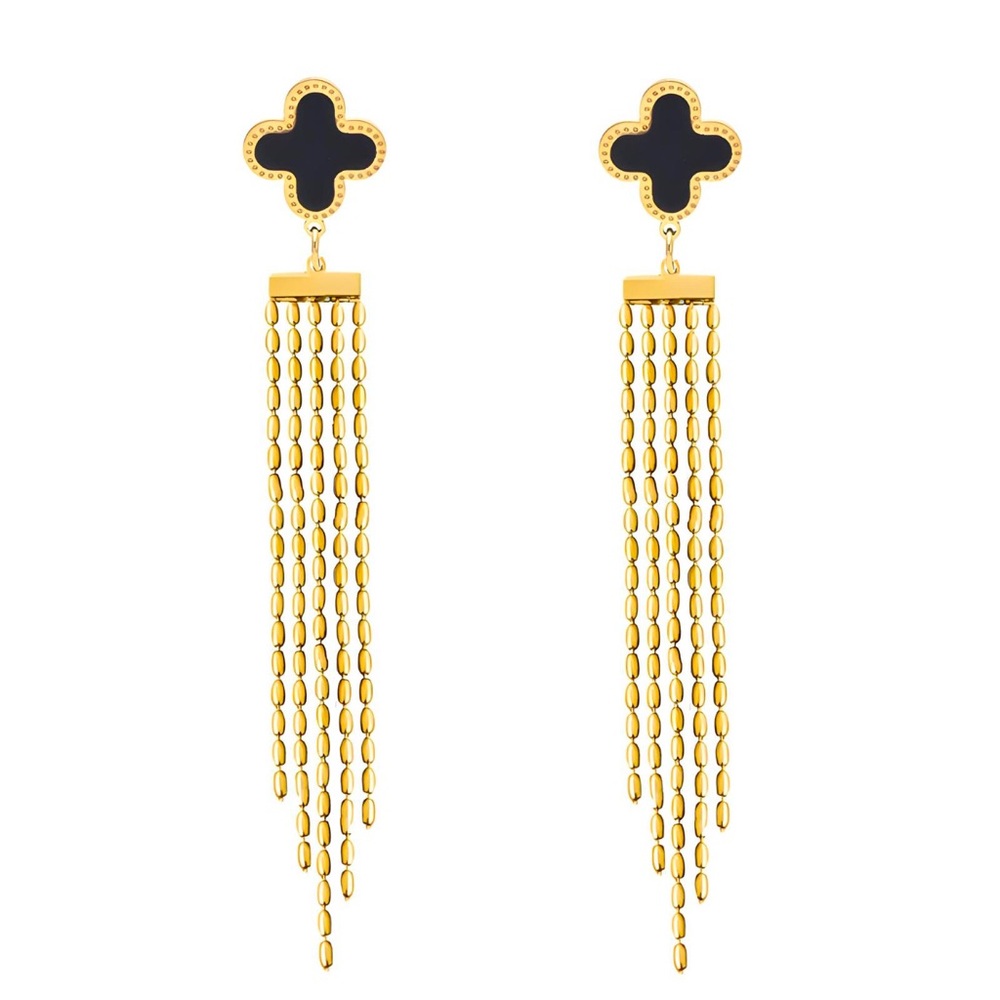 18K GOLD PLATED STAINLESS STEEL EARRINGS, INTENSITY